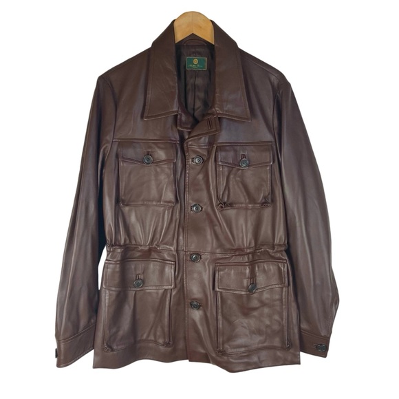 Matteo Perin Italian Luxury Handmade Brown Leather Jacket - Picture 2 of 16